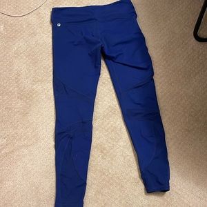 Fabletics Navy Mid-Rise Mesh Powerhold Legging